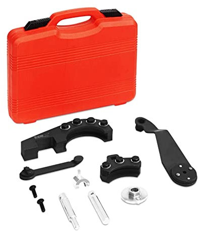 MSW MSW-ELVW-01 Nockenwellen-Einstellwerkzeug, kompatibel mit VW 2,5 TDI Nockenwellenversteller, Motoreinstellwerkzeug (9-teilig, Stahl, Kunststoffgehäuse)