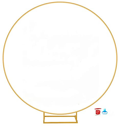 WGH Hochzeitsbogen Runder 6.56FT (2M) Metallballonbogenhalterung Girlande Reifen Ballon Girlande Gold Luftballon Bogen Gestell Hochzeit Geburtstagsfeier Gartendekoration 2M/Gold