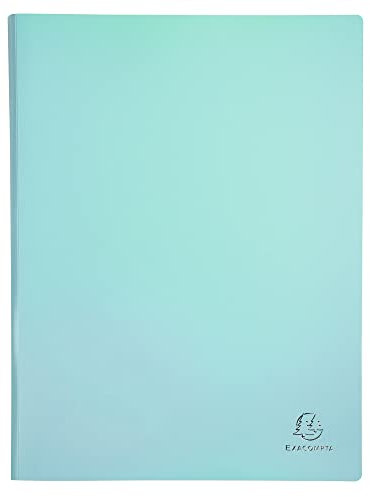 Exacompta - Réf. 88260E - 1 Protège-documents Aquarel - 20 pochettes cristal lisse - 40 vues - pour A4 - dim 24 x 32 cm - couverture en polypro semi-rigide - 5 couleurs pastels aléatoires
