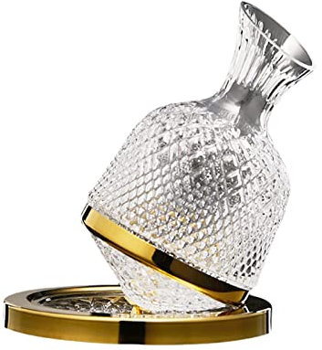 Decanter per Vino Vintage Decanter per Vino Decanter Rotante per Vino 1500 ml con beccuccio Inclinato Girevole a per Bar Decorazione