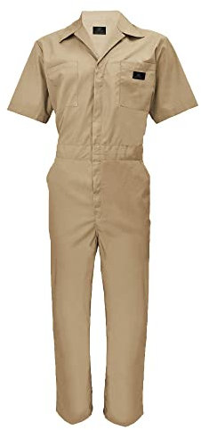 ACTIVE UNIFORMS Coveralls Workwear Herren Kurzarm Overall, Khaki, M