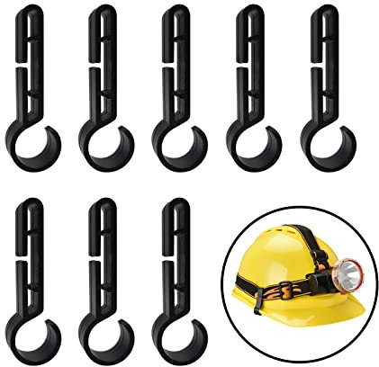 Mebamce 8 Stück rutschfeste Helm-Clip-Helm-Haken, Hardhat-Scheinwerfer-Clips, harte Hut-Scheinwerfer-Schutz für Laufen, Camping, Angeln, Radfahren, Wandern