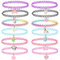 12PCS Choker Halskette Set für Kinder Teens Mädchen Frauen, Anhänger Charm Einhorn Regenbogen Katze Herz Blume Chokers Henna Tattoo Stretch elastisch schwarz rosa grün blau rot