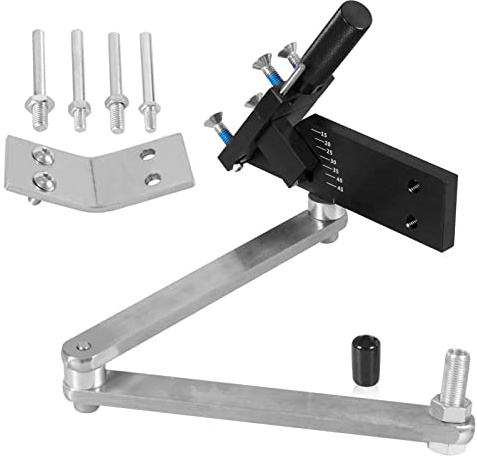 Plobeda Lawn Mower Blade Sharpener Adjustable 15°-45° for Straight and Standard Lawnmower Blades Ergonomic Home & Commercial Sharpening Balancer Bracket (Black,5005)