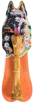 Darido naturali Olibone legno d'ulivo - Giocattolo da masticare - Osso irresistibile L 25x4 cm - Interattivi per cuccioli resistenti - giocattoli per cani indistruttibile - giocattoli da masticativi
