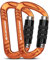 Flintronic Locking Carabiner, 12KN Heavy Duty Locking Carabiner Clips, Aluminum Alloy Clip, 2PCS Carabiner D Ring Clip Hook for Hammock Swing Camping Fishing Hiking (Orange)