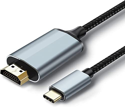 USB C auf HDMI Kabel, [4K, High-Speed] USB Typ C auf HDMI Kabel für Home Office, [Thunderbolt 3/4 kompatibel] für MacBook Pro/Air 2020, iPad Air 4, iPad Pro 2021, iMac, S23, XPS 17 und mehr, 1,8 m,