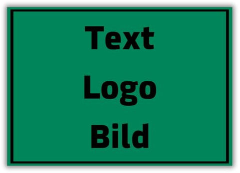 DIN A3 Personalisierbares Hinweisschild mit eigenem Wunschtext, Schild mit eigenem Text, Text schwarz Schild, 297 mm x 420 mm | Made in Germany | (Grün)