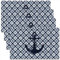 Nautische Anker Platz Matten,Navy Blau Geometrische Plaid Tischsets,Bauernhaus Stil Abwischbare Tischsets,3D Schiff Anker Muster Öl Beweis Waschbare Tischsets Mediterran Stil,45Wx30L Pack von 4