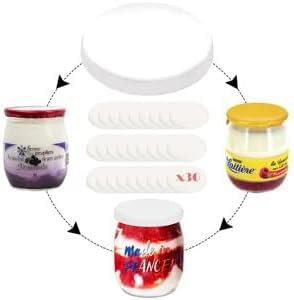 SPECIAL-DAY 15 couvercles Pots à Yaourt Compatible la laitière avec Les bocaux en Verre du Commerce| bouchon yaourt Alimentaire fabriqué sans BPA | Capsule fabriqué en France