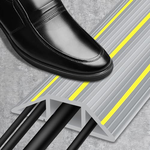 SEGNAYEN Gaine de câble de sol, protection de câble de sol de 3 m, housse de protection de câble d'extérieur pour cacher les fils de sol, tapis en PVC robuste pour la gestion des câbles de garage avec
