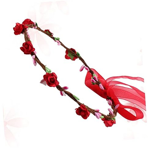 FOMIYES Blumenhaarreif Für Mädchen Mit Rosen- Rotes Stirnband Für Besondere Anlässe Wie Hochzeiten Partys Und Fotoshootings Leicht Und Langlebig Für Kleine Blumenmädchen