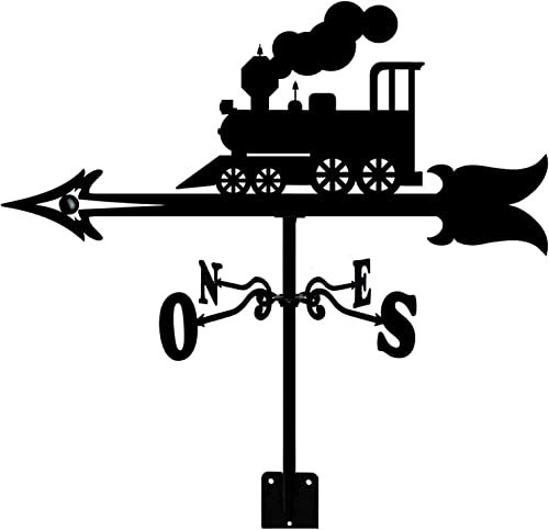 Girouette créative Dessin animé Train décoration girouette en Acier Inoxydable girouette extérieure Ferme Jardin Patio Cour Toit girouettes