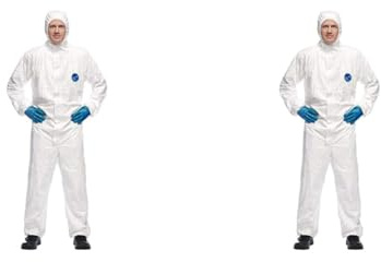 DuPont Tyvek 500 Xpert Chemikalienschutzkleidung mit Kapuze, KategorieII, Typ 5-B und 6-B Robust und Leicht Weiß Größe XXL (Packung mit 2)