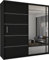 SLIDING WARDROBE 4U Indiana Free Standing Double Sliding Mirror Door wardrobe (Black, 120cm)