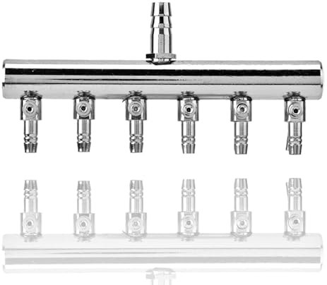 Vvikizy Stainless Steel Aquarium Air Pump Splitter air pump manifold 6 way splitter 8mm Turn to 4mm Aquarium Air Valve Air Flowing Control Valve Aquarium Air Accesorios para bombas de aire