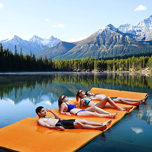 Schwimmende Wassermatte, 12' x 6' Schaumstoff-Wasserschwimmunterlage, 2-3-lagige XPE-Schaumstoff-Schwimminsel für Pool, See, Fluss, Wasseraktivitäten im Freien