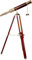 Télescope nautique antique vintage en laiton brillant sur pied trépied en bois pour décoration maritime de maison et de bureau