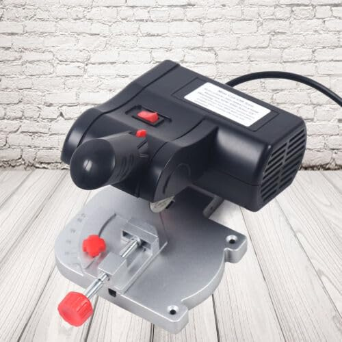 Mini scie à onglets en acier - Scie circulaire de table - Scie circulaire de table - Petite scie circulaire de table - Lame pour bois et métal - 45 ° - 4500 tr/min - 90 W 220 V