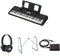 Yamaha PSR-E383 Portable Keyboard for Beginners bundled with HPH-100 Headphones, L-2C Keyboard Stand, and sustain Pedal