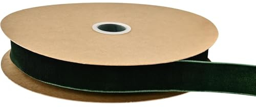 20 Meters Long Velvet Ribbon - Durable, Soft, Dark Green - Ideal for Gift Packaging & Wedding Dress Up