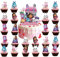 25pcs/Set-1big+24pcsGB Party Cake Toppers for Kids Cupcake Toppers Mini Figure Cake Toppers for Party Decoration