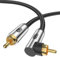EMK 90 Degree Subwoofer Cable,RCA Male to Male Digital Coaxial Audio Cable for Television, DVD Player, Gaming Console, Projector, Speaker (15Metres)
