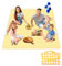 300 cm x 200 cm, wasserdichte Picknickdecke, Campingmatte, tragbare Strandmatte, faltbare Picknickdecke mit Griffen für Camping, Reisen, Parks, Strand, Rasen (gelb)