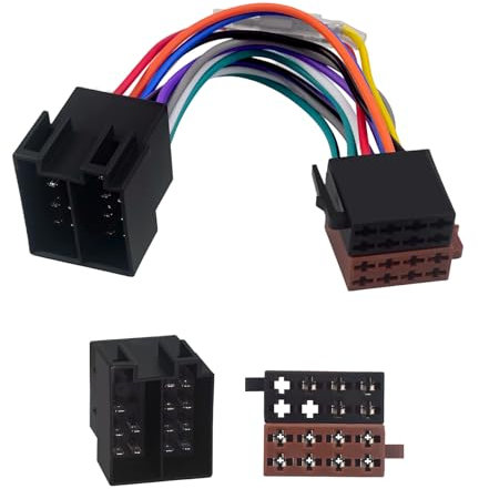 Autoradio Radioadapter Set, IOS Adapter Autoradio Kompatibel für VW Fiat Opel Corsa C Opel Astra G Mercedes Renault - Klemme 15+30 Drehbar, ISO Universal Stecker Autoradio