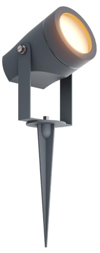Ledvion Gartenstrahler mit Erdspieß IP44 1W GU10 ohne Leuchtmittel | Fuer Garten Terrasse Einfahrt Wege Beete und dekorative Aussenbeleuchtung