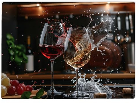 Shopagift Wine Glasses Splash Glass Chopping Board Large Kitchen Worktop Saver 39cm x 28cm