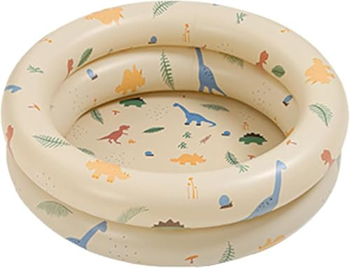 Retro Aufblasbarer Swimmingpool Verdicktes Design Familienpool mit platzsparender Form, Elegant Beige Outdoor/Indoor Wasserspiel