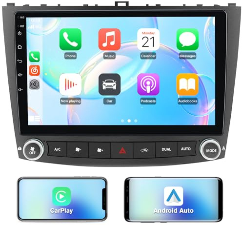 【4+64GB】 Vratzn Android 13 Car Radio Stereo for Lexus IS250 IS300 IS200 IS220 IS350 2005-2012 Wireless CarPlay Android Auto GPS Navigation 10 inch Touch Screen Bluetooth WiFi Unit Back Camera