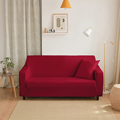 Universal-Stretch-Sofa-Schonbezüge für 1/2/3/4-Sitzer, bedruckte elastische Couchüberzüge, stilvoller Möbelschutz, Big Red (235–300 cm) – strapazierfähiger Sessel-Schonbezug