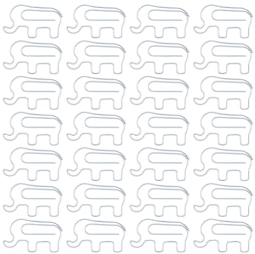 SOFPLATE 80 Stück Elefanten Büroklammern Silberfarbene Büroklammern Eisen Tierförmige Metallbinderklemme Draht Kleine Planer Clips Marker Lesezeichen Zubehör Für Papier Akten Notizen Seitensortierhalt
