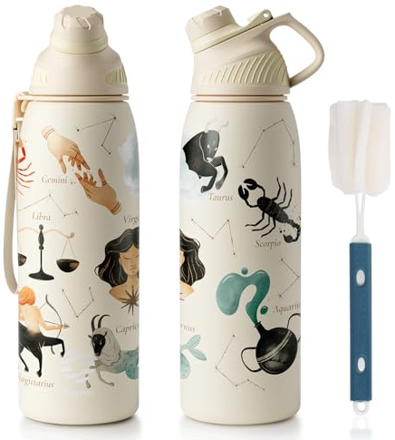 Fjbottle Gourde Isotherme avec Couvercle Magnétique - 400ml/600ml/800ml/1L/1.5L - Bouteille Isotherme Étanche sans BPA, Gourde Inox Bouche Standard, Gourde Enfant pour Sport, Gym, Voyage
