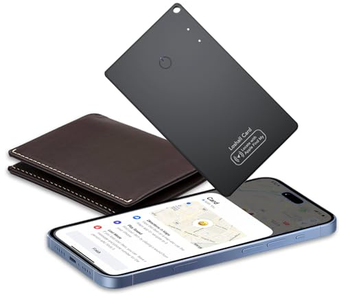 Air Tracker Tag Wallet Card Localizador Ultradelgado 1.6mm, Recargable Smart Tag Tarjeta Compatible con App Buscar Apple (Sólo iOS), Impermeabile Rastreador Buscador para Portafogli/Llaves