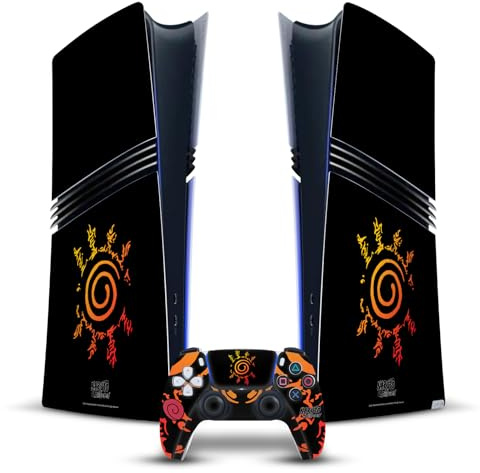 Head Case Designs Offizielle Naruto Shippuden Kurama-Siegel Ikonisch Vinyl Haut Gaming Aufkleber kompatibel mit Sony PlayStation 5 PS5 Pro Digital Edition Console & DualSense Controller