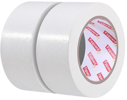 Fyguard White Duct Tape 2 Rolls 8.5Mil 48mm x 28m Heavy Duty Residue-Free