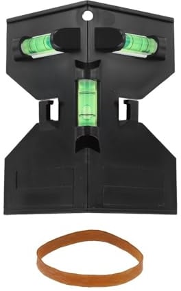 Opatiny Horizontale und vertikale Wasserwaage Winkelmesser mit 3 Wasserwaagen Pfostenrohr Nivellierwerkzeug Zaunbau Tischlerei und Sanitär