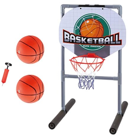 CRDARAAV Piscine Basketball Hoop Exercice avec Balles et Pompe pour Jeux Outdoor Natation