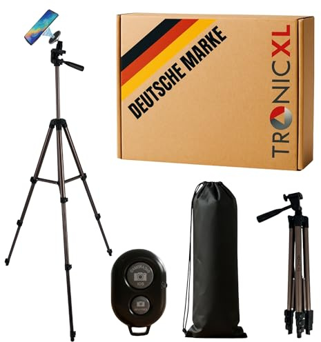 TRONICXL Smartphone Stativ mit Fernbedienung I Hoch drehbar neigbar I magnetische Halterung Magnet Halterung passend für Magsafe Apple iPhone Xiaomi Google Pixel