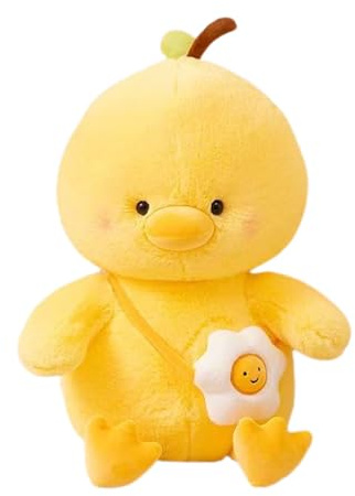 Xiyocadt 30cm Gelbes Huhn Plüschkissen, Kawaii Huhn Plüschkissen Küken Puppe, Stofftier Plüschtier Puppe Super Weiche Huhns Enten Plüsch Nackenkissen,Geschenk für Kinder Jungen Mädchen (Eier,30cm)
