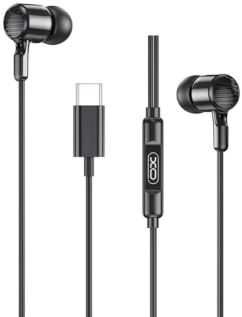 Cuffie USB C In Ear Headset compatibili con Xiaomi Redmi Note 17 17 Ultra 15T 15a 15 14 14T 13 13T 12 12T 11T 11 10 Ultra Lite Pro 4G 5G, microfono Tipo-C, auricolari con cavo, nero