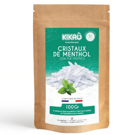 KIKAO Menthol-Kristalle, 100 % natürlich, 100 g, Premium-Qualität für Sauna, Hamam, DIY, Kosmetik & Atempflege – intensive Frische & sofortige Kältewirkung