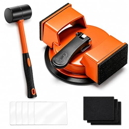 ZenDecor Double-Sided Floor Gap Fixer Tool for Laminate Flooring, Heavy Duty Laminate Flooring Tools with Strong Suction Cup, Hammer, 5 Pads & 2 Shock Absorbing Pads for Vinyl & Hardwood Floors