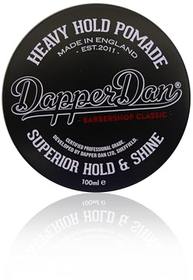 Dapper Dan Heavy Hold Pomade - Strong Hold and High Shine Mens Oil Based Hair Pomade Liquorice and Vanilla Scent, 1 x 100 ml