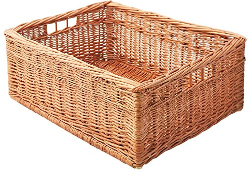Aufbewahrungskorb aus Weide Regalkorb Schrankkorb Regalhelfer Weide RK1 Braun