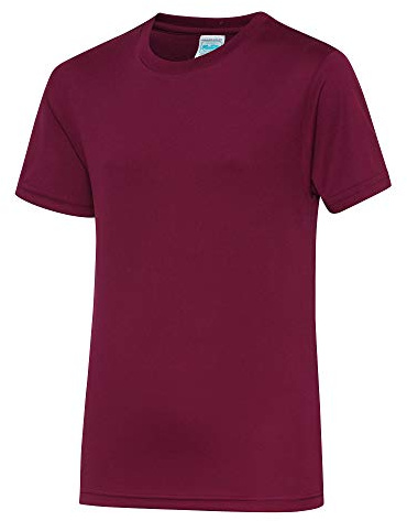 JUST COOL Kids Unisex Sports T-Shirt (9-11) (Burgundy)