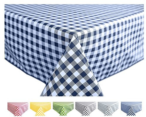 Wachstuch Tischdecke Abwaschbar Eckig 140 x 200 cm Kariert Karo Blau